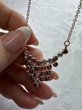 Park  Lane Sydney Statement Bib Necklace Rose Gold and Cubic Zirconias